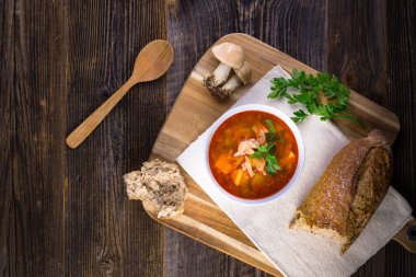 Fresh mushroom soup from calocybe