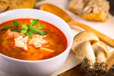 Fresh mushroom soup from calocybe