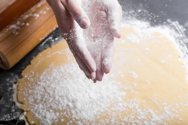 Hands from flour — Stock Photo, Image