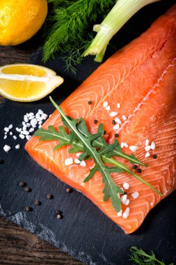 Salmon filet ready to cook. 