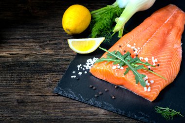 Salmon filet ready to cook. 