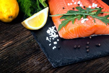 Salmon filet ready to cook. 