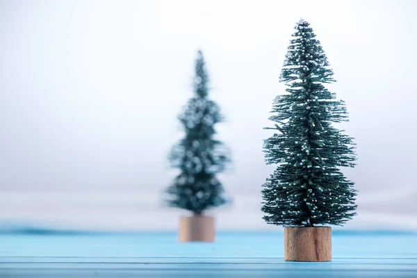 Miniature toy Christmas tree — Stockfoto