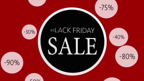 Black Friday Sale Sinal Animação Vídeo Promoção Letras Brancas Dentro — Vídeo de Stock