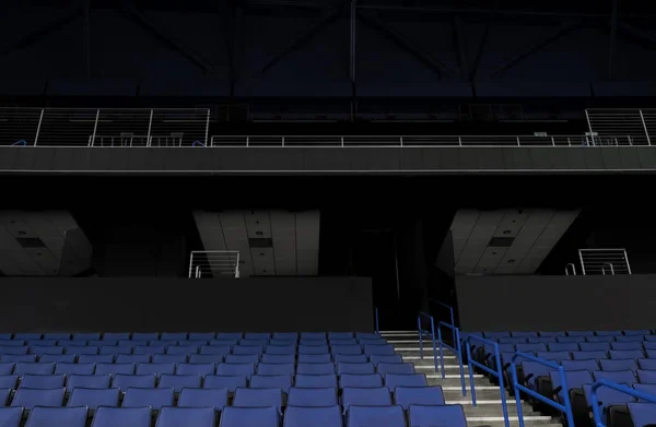 Sport file sedia stadio in Classic Blue Pantone colore dell'anno 2020 . — Foto Stock