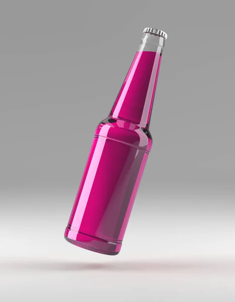 Glasattrappe saubere Flasche auf grauem Hintergrund — Stockfoto