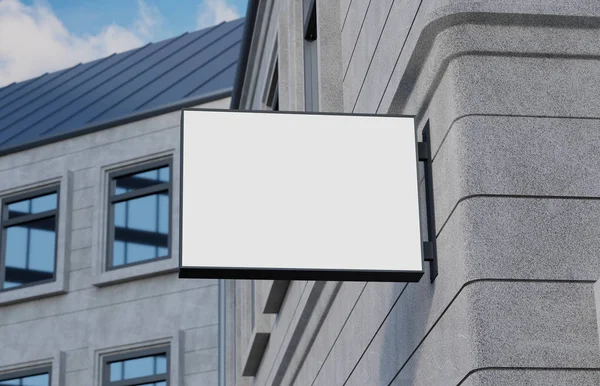 Placa em branco, sinalização exterior, maqueta de sinalização, sinal. Renderização 3d — Fotografia de Stock