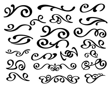 Dekoratif öğeler kümesi. Dividers.Vector resimde. Kolay düzenleme için inşa.