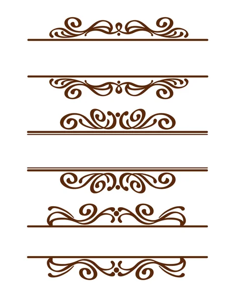 Calligraphic ornaments and frames. Retro style of design elements, decorations for postcard, banners, logos,menu . — Stock Vector