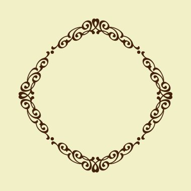 Çerçeveler. Vintage vektör. Kolay düzenleme için inşa. Kahverengi bej üzerine.