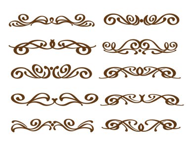 Dekoratif elemanlar. Dividers.Vector illüstrasyon.