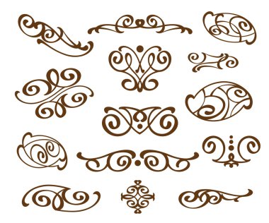 Dekoratif öğeler kümesi. Dividers.Vector resimde. Kolay düzenleme için inşa.