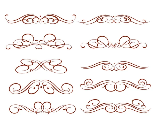 Set of decorative elements. Dividers.Vector illustration.For calligraphy graphic design. — Stock Vector