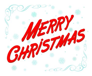 Neşeli Noel metin resim. Vektör çizim.