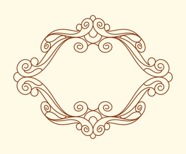 Brown. Dekoratif çerçeveler. Vintage vektör. Kolay düzenleme için inşa. Vektör çizim.