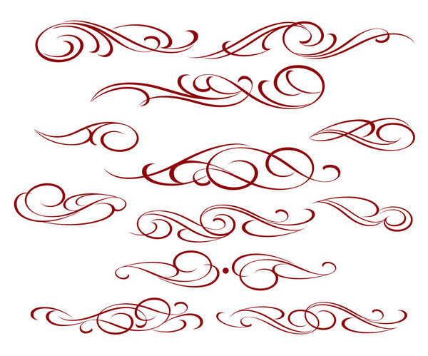 Set of elegant retro design elements.Vector illustration