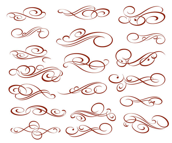 Set of elegant retro design elements.Vector illustration.