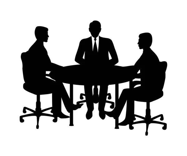 Un grupo de empresarios sentados en una mesa.Contour . — Vector de stock