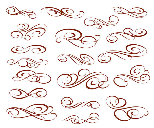 Set of elegant retro design elements.Vector illustration.