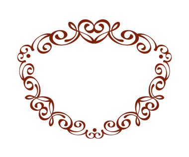 Dekoratif vintage çerçeve yürekleri. Vektör çizim. Brown .