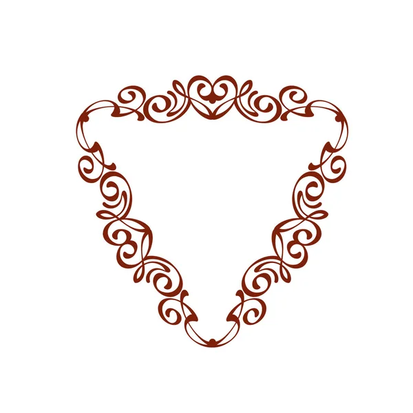 Dekorativer Vintage-Rahmen mit Hearts.Vector Illustration.Brown . — Stockvektor