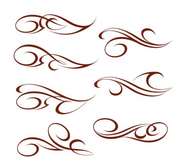 Kaligrafi tasarım öğeleri kümesi. Vektör çizim.