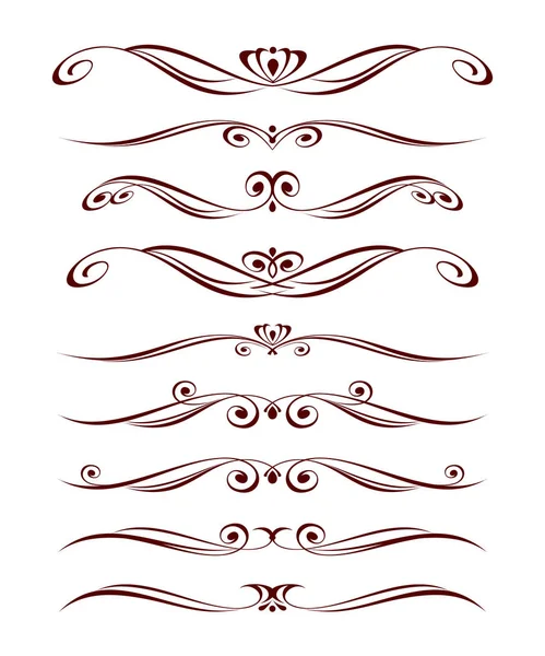 Set éléments calligraphiques design élégance rétro . — Image vectorielle