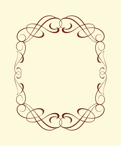Kalligraphische Rahmen .vintage vector.brown .vector illustration. — Stockvektor