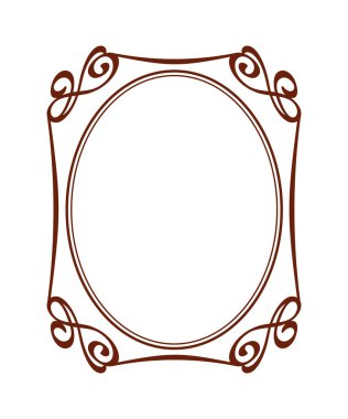 Retro tarzı çerçevede. Brown. Vektör çizim.