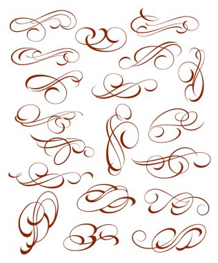  Dekoratif elemanlar ayarlayın. Vektör çizim.