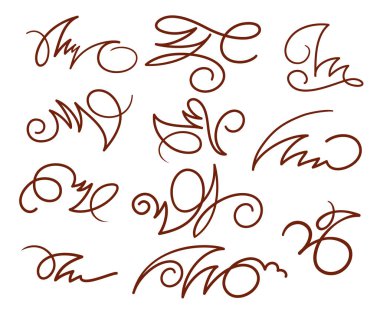 Süs tasarım öğeleri. Vektör çizim.