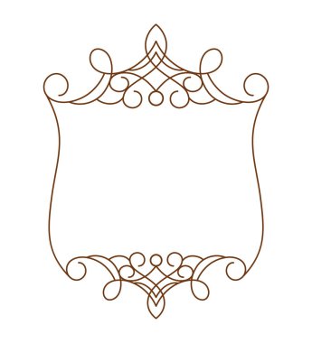Zarif bir çerçevedir. Brown. Vektör çizim.