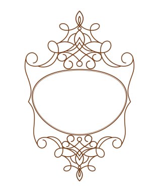 Zarif bir çerçevedir. Brown. Vektör çizim.