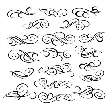 Dekoratif öğeler kümesi. Dividers.Vector illüstrasyon.