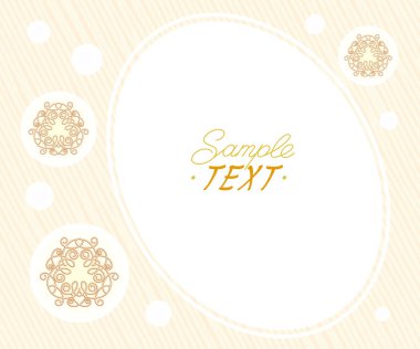 Çizgilerle çevrili oval arka plan. Vektör çizim.