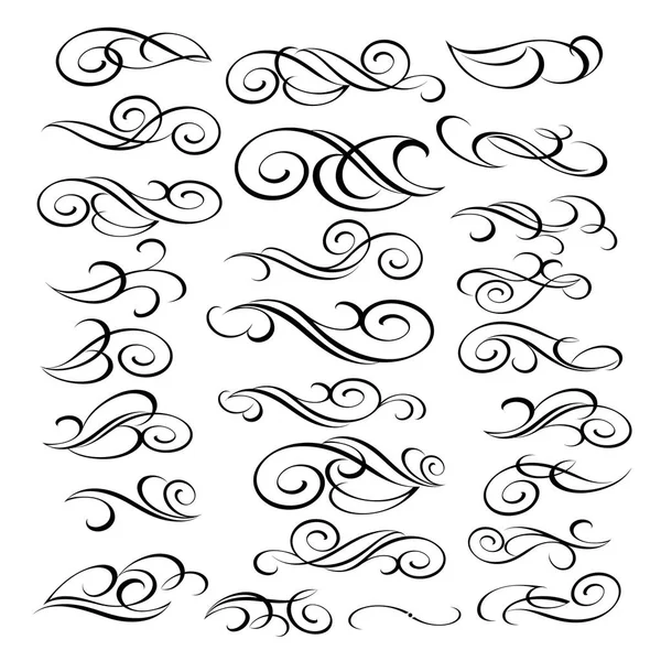 Conjunto de elementos decorativos. Divisores. Ilustración vectorial . — Vector de stock