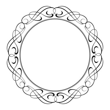 Dekoratif retro çerçeveler. Vektör çizim. Beyaz üzerine siyah.