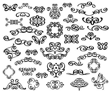 Dekoratif öğeler kümesi. Dividers.Vector illüstrasyon.