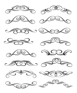 Dekoratif elemanlar ayarlayın. Vektör çizim.