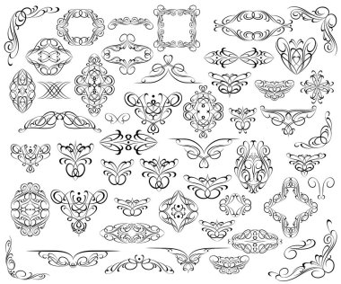 Tasarım öğeleri kümesi. Vektör çizim.