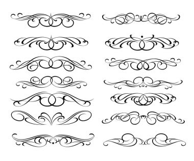 Dekoratif öğeler kümesi. Dividers.Vector illüstrasyon.