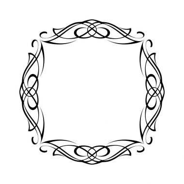 Dekoratif retro çerçeveler. Vektör çizim. Siyah .