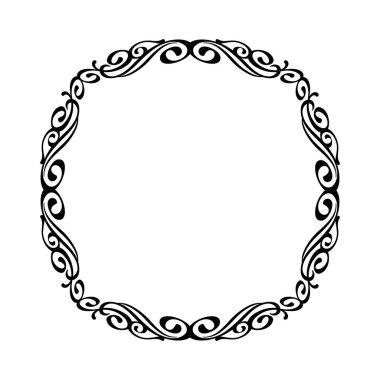 Dekoratif retro çerçeveler. Vektör çizim. Siyah .