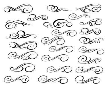 Dekoratif öğeler kümesi. Vektör çizim.