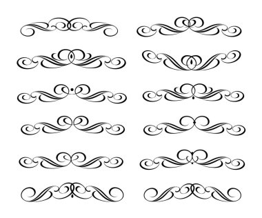Dekoratif öğeler kümesi. Dividers.Vector illüstrasyon.