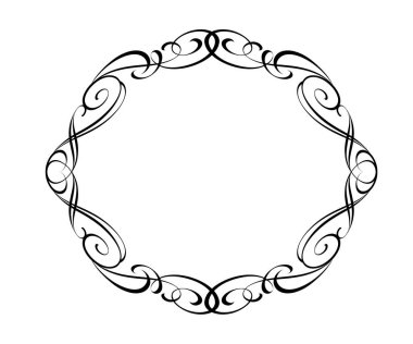 Zarif çerçeve. Vektör çizim. Siyah .