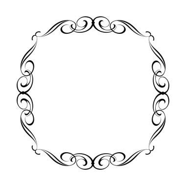 Zarif çerçeve. Vektör çizim. Siyah .