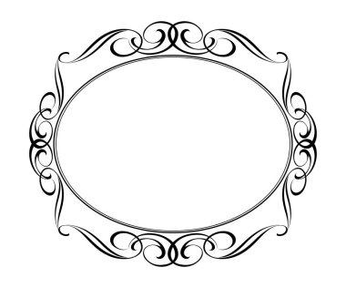 Zarif çerçeve. Vektör çizim. Siyah .
