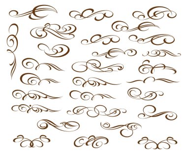 Tasarım öğeleri. Vektör çizim. Brown .