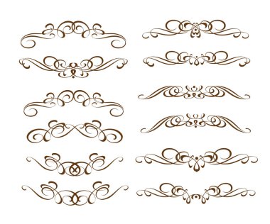 Dekoratif öğeler kümesi. Dividers.Vector illüstrasyon.
